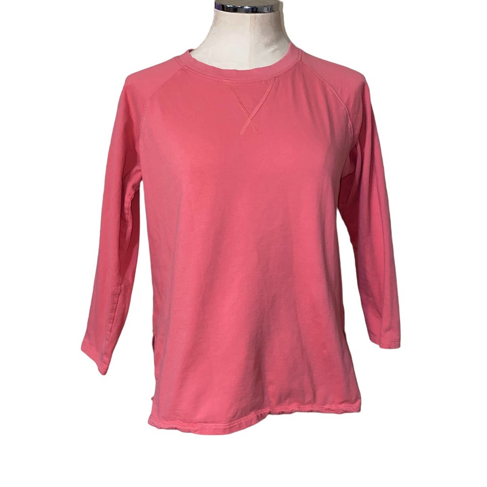 Lake Womens Sleepwear Pajama Top Long Sleeve Crewneck Pullover Size Small Pink